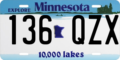 MN license plate 136QZX