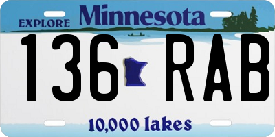 MN license plate 136RAB
