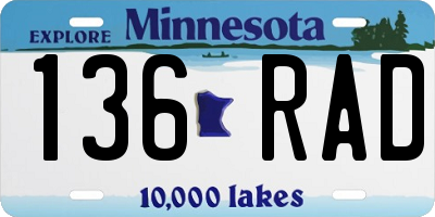 MN license plate 136RAD