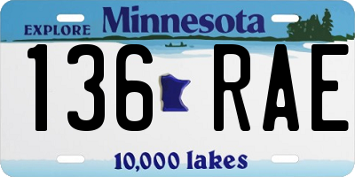 MN license plate 136RAE