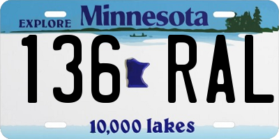 MN license plate 136RAL