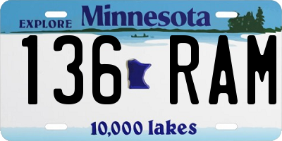 MN license plate 136RAM