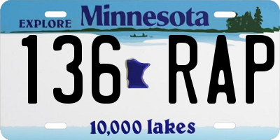 MN license plate 136RAP