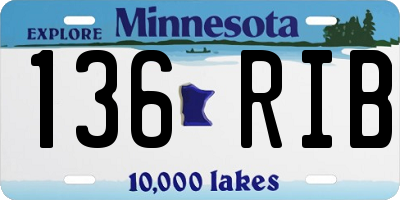 MN license plate 136RIB