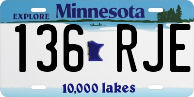 MN license plate 136RJE