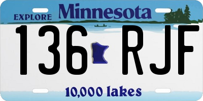MN license plate 136RJF