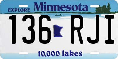 MN license plate 136RJI