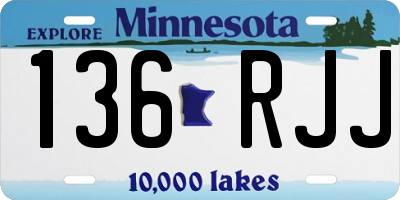 MN license plate 136RJJ