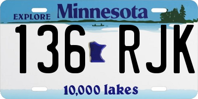 MN license plate 136RJK