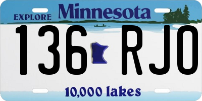 MN license plate 136RJO