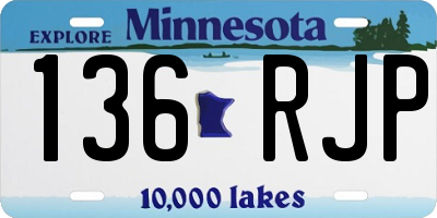 MN license plate 136RJP