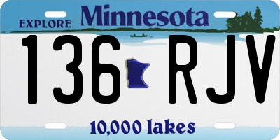 MN license plate 136RJV