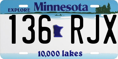MN license plate 136RJX