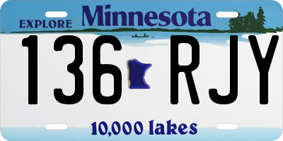 MN license plate 136RJY
