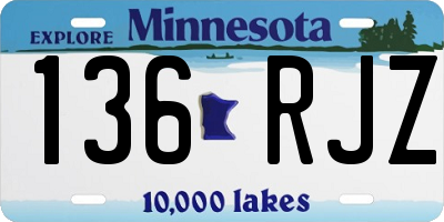 MN license plate 136RJZ