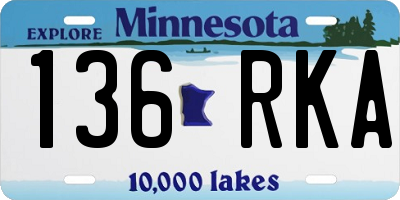 MN license plate 136RKA