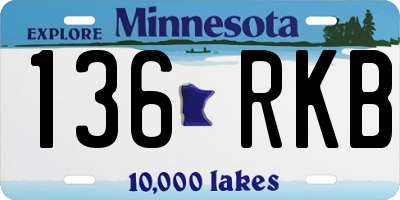 MN license plate 136RKB