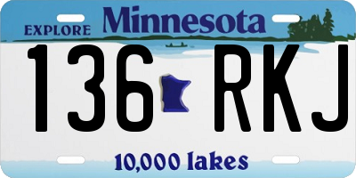 MN license plate 136RKJ