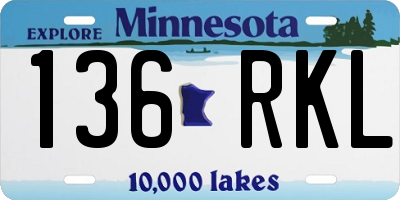 MN license plate 136RKL