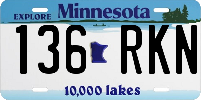 MN license plate 136RKN