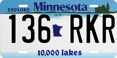 MN license plate 136RKR