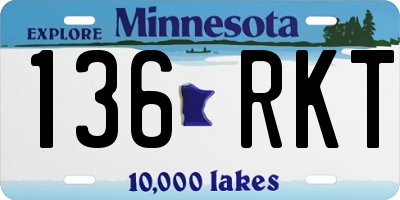MN license plate 136RKT