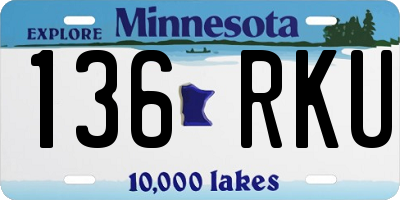 MN license plate 136RKU