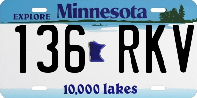 MN license plate 136RKV