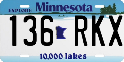 MN license plate 136RKX