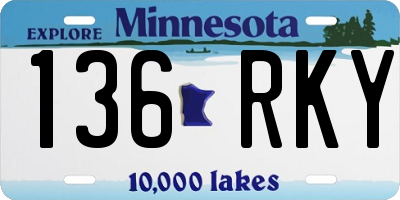 MN license plate 136RKY