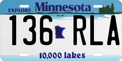 MN license plate 136RLA