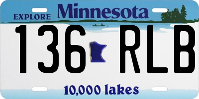MN license plate 136RLB