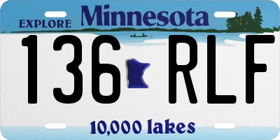 MN license plate 136RLF