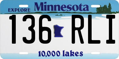 MN license plate 136RLI