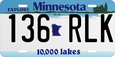 MN license plate 136RLK