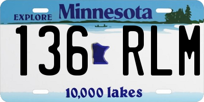 MN license plate 136RLM