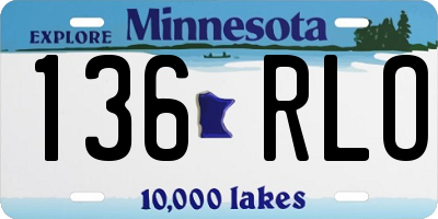 MN license plate 136RLO