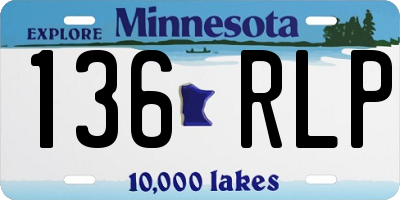 MN license plate 136RLP