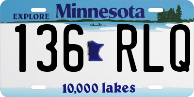 MN license plate 136RLQ