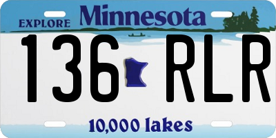 MN license plate 136RLR