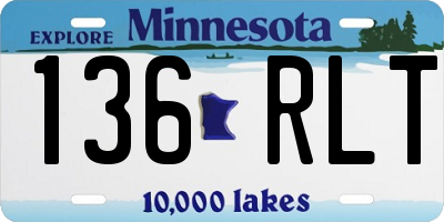MN license plate 136RLT