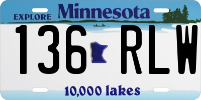 MN license plate 136RLW