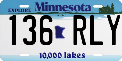 MN license plate 136RLY