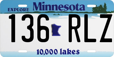MN license plate 136RLZ