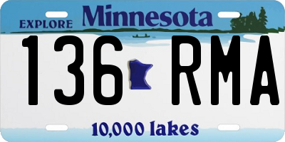 MN license plate 136RMA