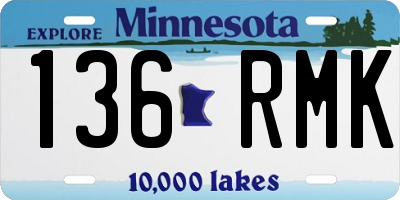 MN license plate 136RMK