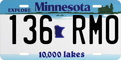 MN license plate 136RMO