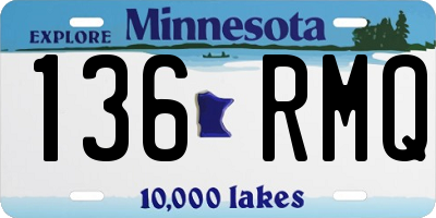 MN license plate 136RMQ