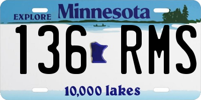 MN license plate 136RMS