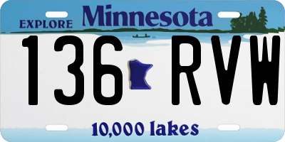 MN license plate 136RVW